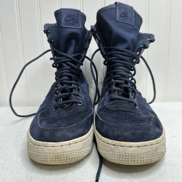 Nike SF Air Force 1 Womens 9 High Midnight Navy Suede Shoes 857872-401 No Straps - Picture 2 of 8